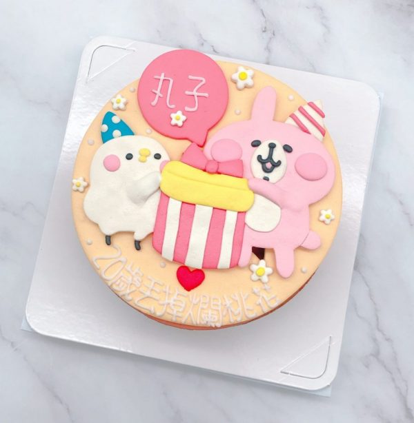 卡娜赫拉生日蛋糕作品分享 ，粉紅兔兔造型蛋糕推薦